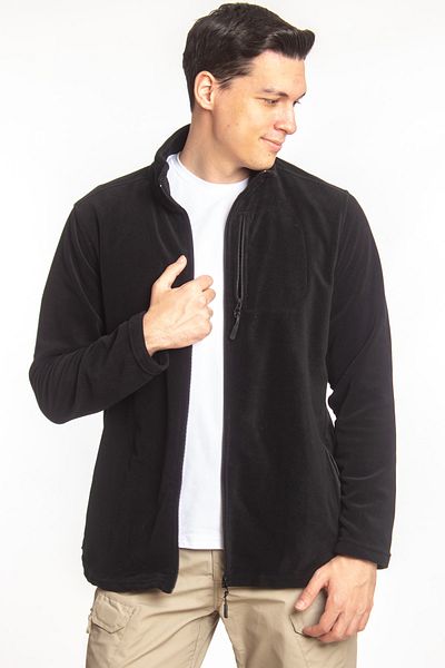Burak Askeri Malzeme Black Color Custom Design - 3 Pockets, Long Sleeve, Boto Collar Zip-Up, Quality Fleece