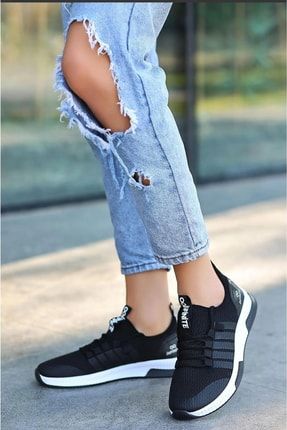 Pinkada Unisex Kad n Erkek Siyah Sneaker Spor Ayakkab Fiyat Yorumlar Trendyol