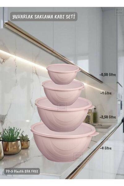 Jet's Home Set of 4 Round Storage Containers BPA FREE