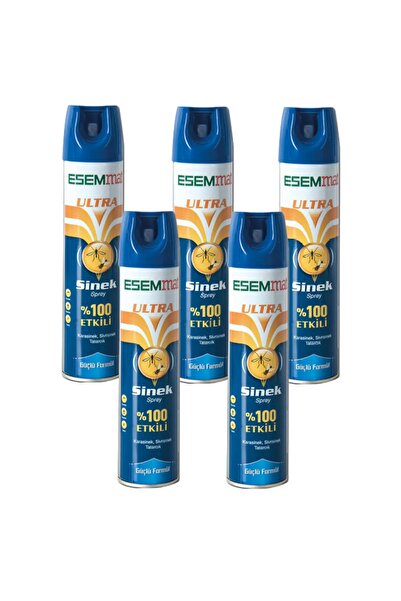 Esemmat Sinek Sprey Ultra %100 Etkili Güçlü Formül 300 ml (5 Adet)