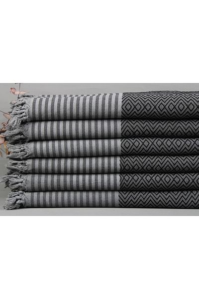 Kayra Export مفرش سرير قطن بيكيه أسود 200x260 سم