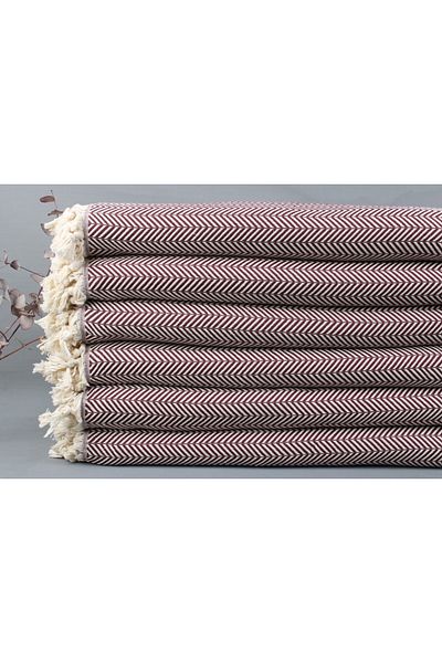 Kayra Export غطاء رقيق من القطن بيكيه باللون العنابي مقاس 190x230 سم