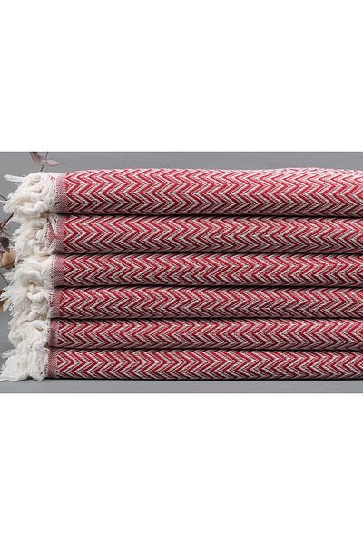 Kayra Export Claret Red Woven Blanket, Bridal Party Gift, 160x190 cm Cotton Blanket, : Double Bedspread,