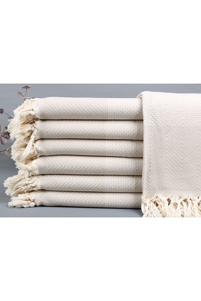 Kayra Export بيكيه بيج مقاس 190 × 230 سم - غطاء سرير وغطاء أريكة من القطن