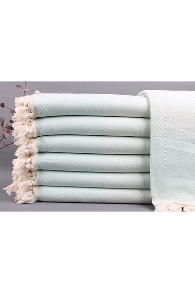 Kayra Export بيكيه مينت 190x230 سم غطاء ديكور من القطن بيكيه غطاء أريكة قطني