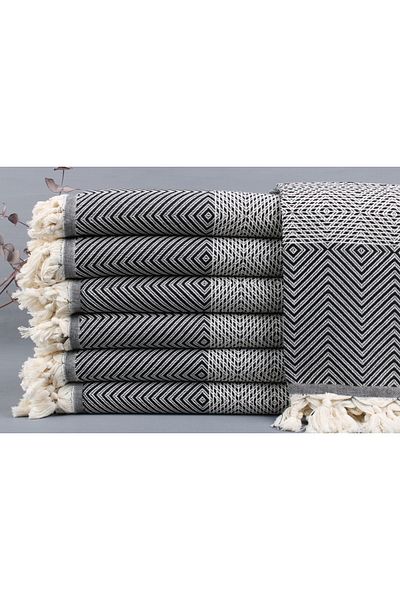 Kayra Export بيكيه زخرفي أسود، هدايا وصيفة العروس، بطانية قطنية مقاس 200 × 230 سم، هدية منزلية،