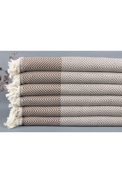 Kayra Export بيكيه بني 200x230 سم غطاء ديكور من القطن بيكيه مفرش سرير من القطن