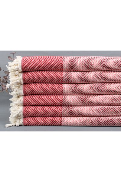 Kayra Export غطاء قطني بيكيه أحمر 200x230 سم غطاء قطني غطاء ديكور