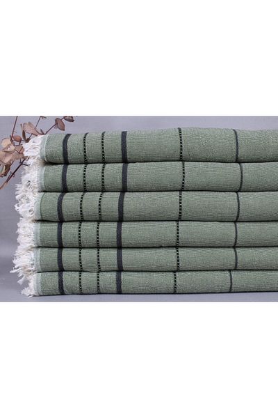 Kayra Export مفرش أريكة باللون الأخضر الكاكي، بيكيه، بطانية قطنية مقاس 206 × 250 سم، أفكار هدايا الزفاف،