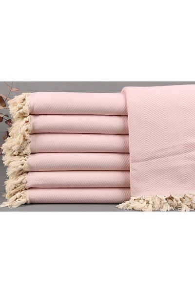 Kayra Export Pike Powder Pink 170x210 Cm Cotton Pique Thin Blanket