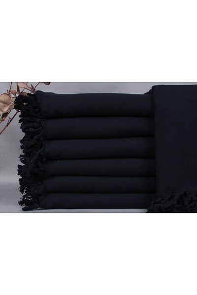 Kayra Export Pique Black 154x218 Cm Cotton Pique Decorative Blanket