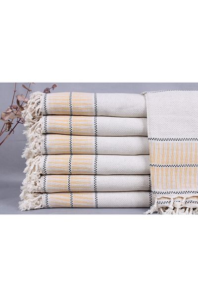 Kayra Export بيكيه خردل 230x260 سم قطن بيكيه غطاء ديكور كبير الحجم