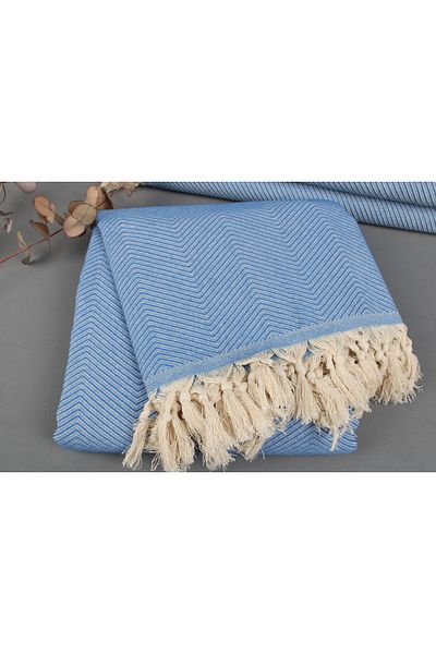 Kayra Export Pique Blue 170x210 Cm Cotton Pique Thin Blanket