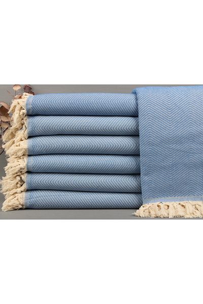 Kayra Export Pique Blue 170x210 Cm Cotton Pique Thin Blanket