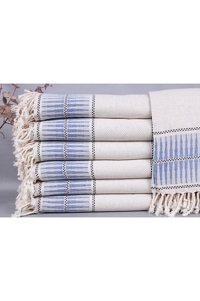 Kayra Export بيكيه ساكس أزرق 230x260 سم قطن بيكيه غطاء ديكور كبير الحجم