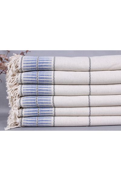 Kayra Export بيكيه ساكس أزرق 230x260 سم قطن بيكيه غطاء ديكور كبير الحجم