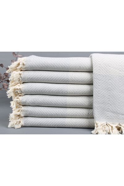 Kayra Export غطاء قطني بيكيه رمادي فاتح 200x230 سم غطاء قطني غطاء ديكور