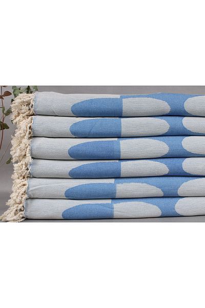 Kayra Export بيكيه أزرق بترولي 200x250 سم قطن بيكيه غطاء ديكور كبير الحجم