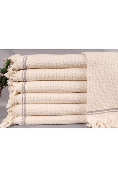 Kayra Export مفرش سرير قطن بيكيه بني 220x235 سم مزدوج