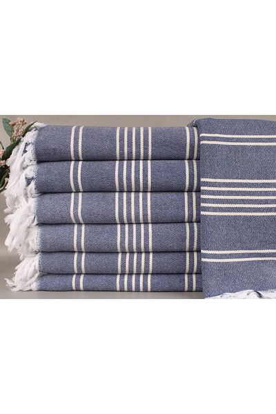 Kayra Export بيكيه أزرق داكن 180x240 سم قطن بيكيه غطاء رقيق