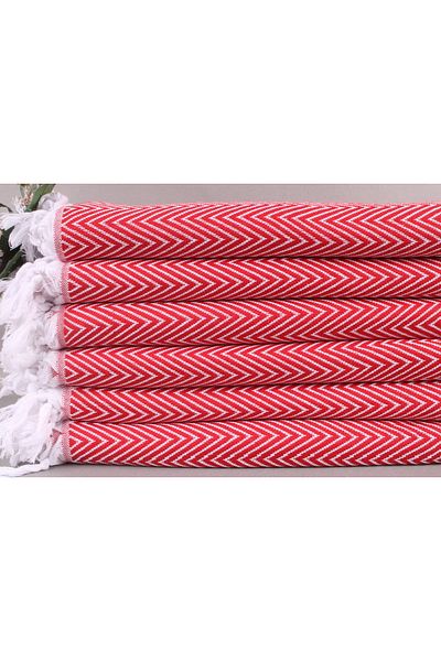 Kayra Export بيكيه ديكور أحمر، هدايا وصيفة العروس، بطانية قطنية مقاس 20 × 240 سم، هدية خطوبة،