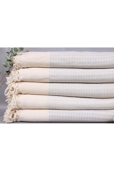 Kayra Export بيكيه رمادي فاتح 190x225 سم قطن بيكيه غطاء ديكور كبير الحجم