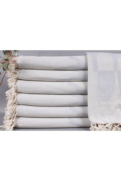 Kayra Export بيكيه رمادي فاتح 200x250 سم قطن بيكيه غطاء ديكور كبير الحجم