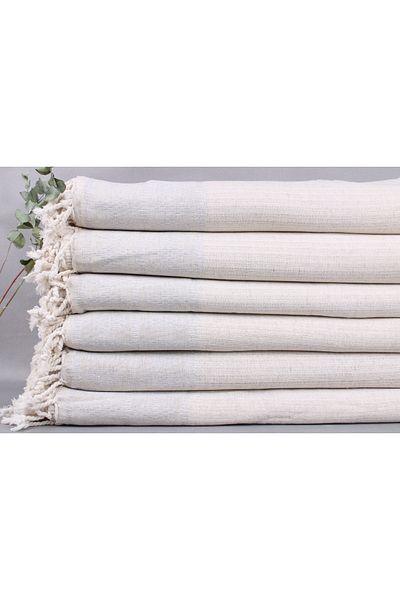 Kayra Export غطاء مزدوج من الكتان باللون الرمادي الفاتح مقاس 220 × 250 سم