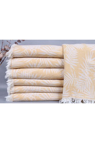 Kayra Export مفرش سرير بيكيه خردل 200x250 سم قطن بيكيه غطاء ديكور سميك متوسط