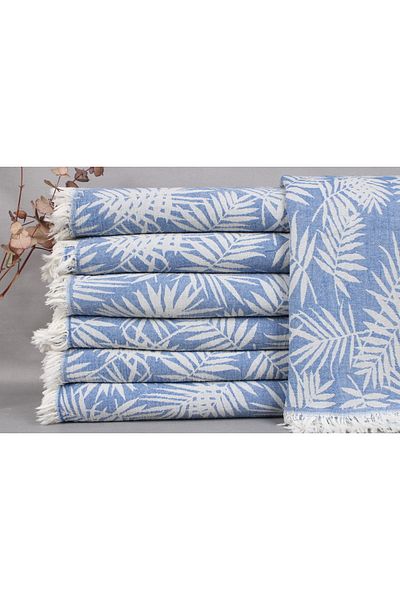 Kayra Export مفرش سرير بيكيه ساكس أزرق 200x250 سم قطن بيكيه غطاء ديكور متوسط سميك
