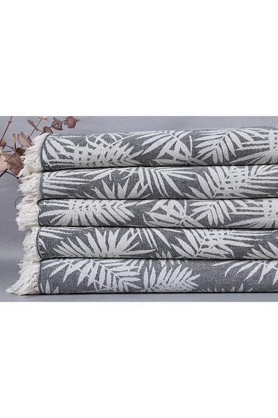 Kayra Export مفرش سرير بيكيه قطن أسود 200x250 سم غطاء ديكور سميك متوسط