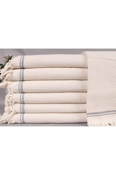 Kayra Export مفرش سرير مزدوج من قطن بيكيه باللون الرمادي الداكن مقاس 220 × 235 سم