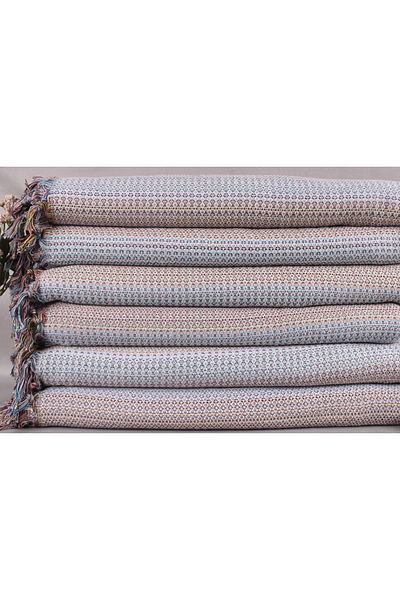 Kayra Export مفرش طاولة من القطن باللون الرمادي الفاتح مقاس 220 × 225 سم