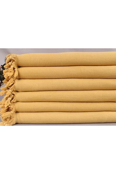 Kayra Export Pike Mustard 175x220 Cm Cotton Thin Pique Blanket