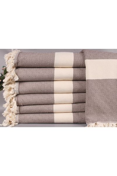 Kayra Export مفرش سرير بيكيه بني مزدوج - 200x230 سم قطن
