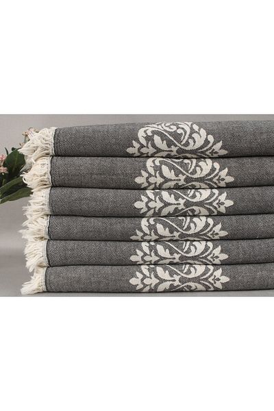 Kayra Export بيكيه ديكور أسود، بيكيه مطرز، بطانية قطنية 150x180 سم، فكرة هدية عيد الحب،