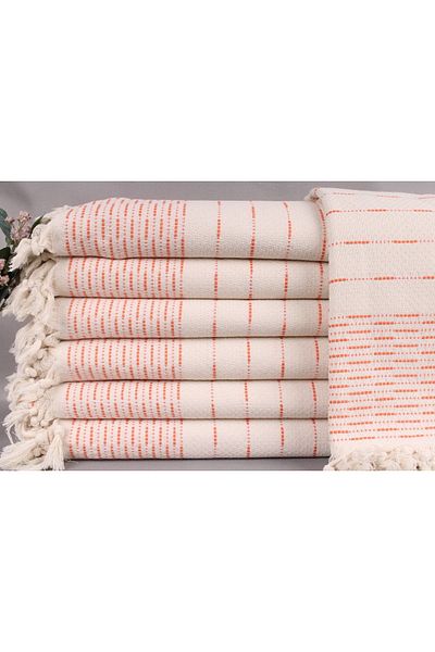 Kayra Export بيكيه برتقالي 230x245 سم غطاء قطن بيكيه مفرش سرير مزخرف