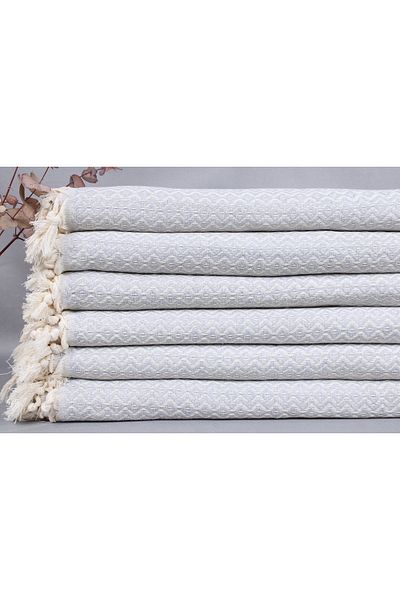 Kayra Export بيكيه رمادي فاتح 200x240 سم غطاء ديكور بيكيه قطني كبير بيكيه منسوج