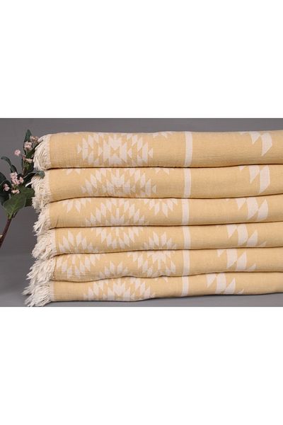 Kayra Export Pique Mustard 140x210 Cm Cotton Pique Thin Blanket