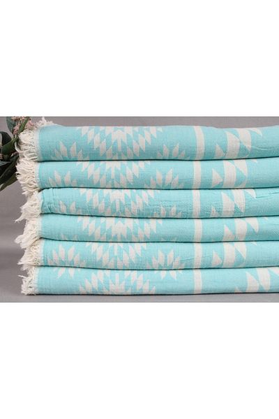 Kayra Export بيكيه تركواز 140x210 سم قطن بيكيه غطاء رقيق