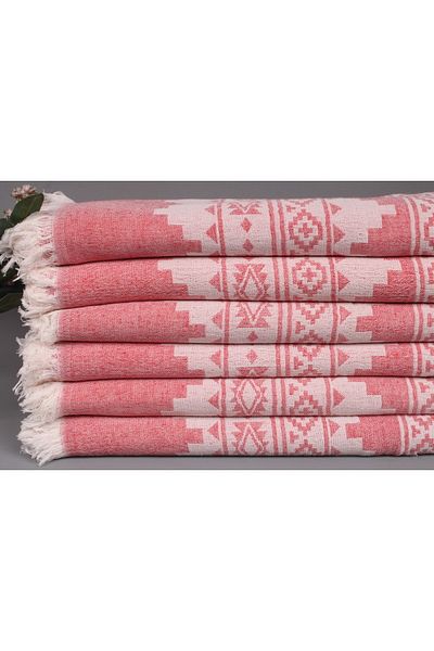 Kayra Export Red Pique, Woven Blanket, 140x215 cm Cotton Blanket, Bachelorette Favor,