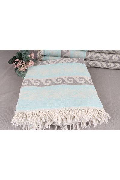 Kayra Export Dark Grey-Mint Personalized, Blanket, 140x175 cm