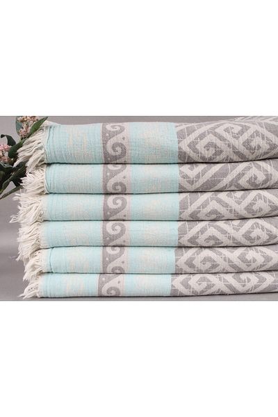 Kayra Export Dark Grey-Mint Personalized, Blanket, 140x175 cm