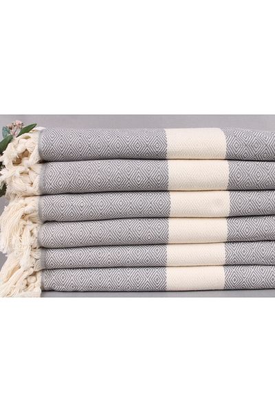 Kayra Export مفرش سرير مزدوج من قطن بيكيه باللون الرمادي الداكن مقاس 200 × 230 سم