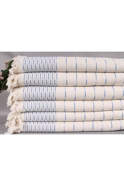 Kayra Export بيكيه برلمان أزرق 230x245 سم غطاء قطن بيكيه مفرش سرير مزخرف