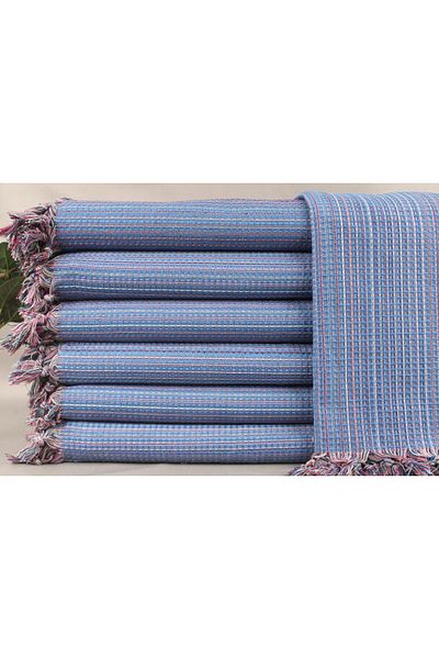 Kayra Export بيكيه برلمان أزرق 220x230 سم غطاء ديكور مزدوج من القطن بيكيه متوسط السُمك