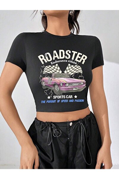 Jose Clothing Γυναικεία λευκή εμπριμέ κοντομάνικη μπλούζα που εφαρμόζει στο σώμα