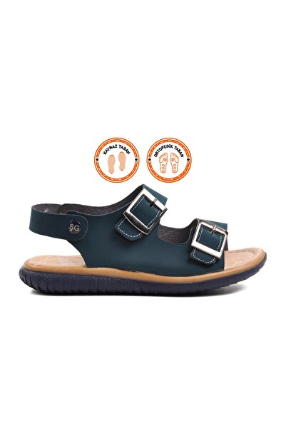 ŞİRİNGENÇ Ayakmod Şng 1530-f Ортопедичні сині нубкові сандалі для хлопчиків