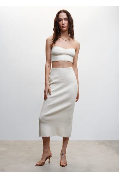 MANGO Woman Knitwear Cropped Blouse