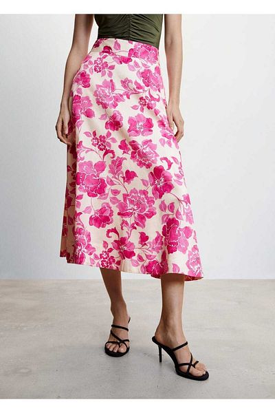 MANGO Woman Fustă midi cu model